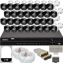 Kit Intelbras 32 Câmeras Full Color Dvr 32ch 1232 Hd 3TB Colorido 24hrs