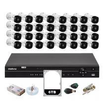 Kit Intelbras 32 Cameras Segurança 1120b Dvr 32 Canais Mhdx 1232 C/6tb