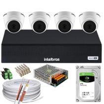 Kit Intelbras 4 1220d C/áudio Dvr 4 Canais 3004c Hd 2tb