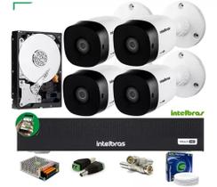 Kit Intelbras 4 Cam 1120b G4 Ir 20m Dvr 4 Mhdx 1104 Hd 500g Kit Intelbras 4 Cam 1120b G4 Ir 20m Dvr 4 Mhdx 1104 Hd 500g