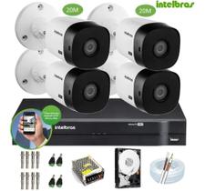 Kit Intelbras 4 Cam 1120b G4 Ir 20m Dvr 4 Mhdx c/ Hd 500gb