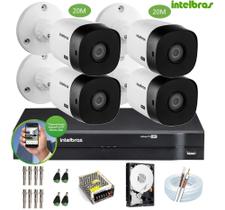 Kit Intelbras 4 Cam 1120b G4 Ir 20m Dvr 4 Mhdx Full Hd 500GB