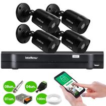 Kit Intelbras 4 Cam 1220b Black Full Hd Dvr Mhdx 1104 Multi Hd 4 Ch S/Hd