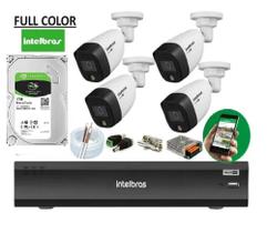 Kit Intelbras 4 Cam Full Color Dvr iMhdx 3008 Com 1Tb