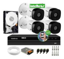 Kit Intelbras 4 Cam Vhc 1120b E Dvr 8ch Mhdx 1208 C/500b
