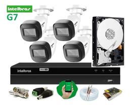 Kit Intelbras 4 Cam Vhd 1130b Dvr Mhdx 1104 C/ Hd Ac. Remoto
