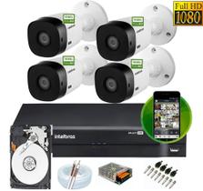 Kit Intelbras 4 Camera 1220b G5 Full Hd 1080p 2mp Dvr 4 Canais Mhdx H.265 Intelbras c/ hd 500GB