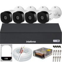 Kit Intelbras 4 Câmeras 1220b Full Hd 1080p 2mp Dvr 4ch Mhdx Hd 1TB