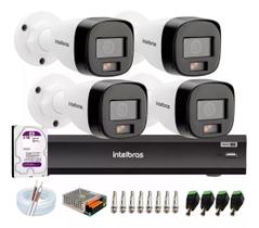 Kit Intelbras 4 Cameras Segurança 1220b Full Color Dvr Imhdx 3008 + hd 2tb Purple Kit Intelbras 4 Cameras Segurança 1220b Full Color Dvr Imhdx 3008 + hd 2tb Purple