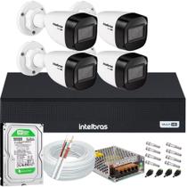 Kit Intelbras 4 Câmeras Vhd 1230 30m Dvr De 4 Canais 1104c Mhdx com Hd 500GB