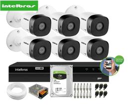 Kit Intelbras 6 Cam 1120b 20m E Dvr Mhdx 08ch C/hd 1tb