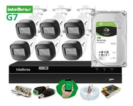 Kit Intelbras 6 Cam Vhd 1130b Ir 30m Dvr 8ch Mhdx 1008 C/ 1tb Kit Intelbras 6 Cam Vhd 1130b Ir 30m Dvr 8ch Mhdx 1008 C/ 1tb