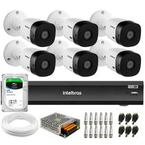 Kit Intelbras 6 Câmeras Full HD 1080p VHL 1220 B + Gravador MHDX 1208 8 Canais + HD 2 TB