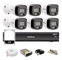 Kit Intelbras 6 Cameras Segurança 1220b Full Color Dvr Imhdx 3008 + hd 3tb