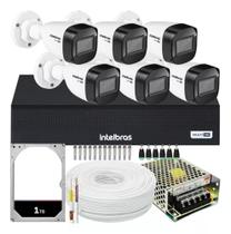 Kit Intelbras 6 Câmeras Vhd 1230 30m Dvr De 8 Canais Hd 1tb Kit Intelbras 6 Câmeras Vhd 1230 30m Dvr De 8 Canais Hd 1tb