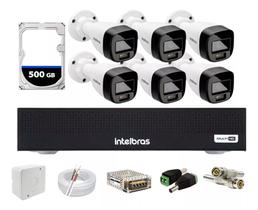 Kit Intelbras 6 Full Color Vhd 1120b Dvr 8 Mhdx 1008 C/500g