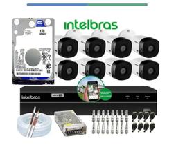 Kit Intelbras 8 Cam 1120b Dvr 8ch Mhdx 1008 C/hd 1tb Kit Intelbras 8 Cam 1120b Dvr 8ch Mhdx 1008 C/hd 1tb
