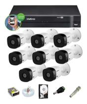 Kit Intelbras 8 Cam 1120b G6 Ir 20m Dvr Mhdx 8 Canais com Hd 1 Tb e 200mt Cabeamento