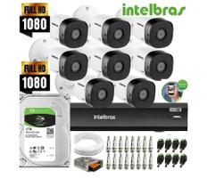 Kit Intelbras 8 Cam 1220b Fullhd Dvr Mhdx Multi Hd C/1 tb