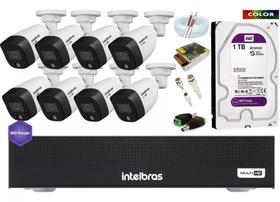 Kit Intelbras 8 Cam Full Color 1220b Dvr Mhdx 3008-C C/ Purple