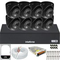 Kit Intelbras 8 câmeras 3220 D mini black áudio mic Full Hd Dvr 08 canais Kit Intelbras 8 câmeras 3220 D mini black áudio mic Full Hd Dvr 08 canais