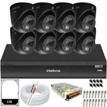 Kit Intelbras 8 câmeras 3220D áudio mic Full Hd Dvr 08 canais HD 1TB