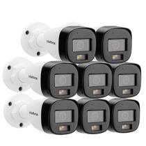 Kit Intelbras 8 Câmeras de Segurança 3220 B Multi-hd Vhd Full Color Com Microfone e Áudio 20m Branca