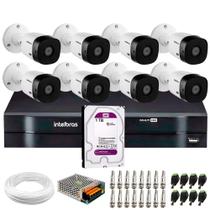 Kit Intelbras 8 Câmeras HD 720p 1120 B + DVR Multi Hd Intelbras com HD 1TB + Acessórios Kit Intelbras 8 Câmeras HD 720p 1120 B + DVR Multi Hd Intelbras com HD 1TB + Acessórios