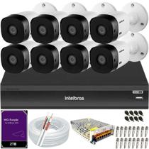 Kit Intelbras 8 Câmeras Segurança 1220b Full hd Dvr Imhdx 3108 Hd 2Tb Wd Purple