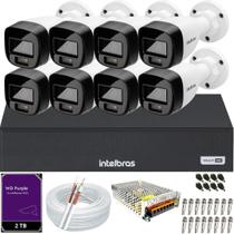 Kit Intelbras 8 Câmeras Segurança VHD 3220b Microfone Audio Full Color 1080p Dvr 3108c 2TB Purple Kit Intelbras 8 Câmeras Segurança VHD 3220b Microfone Audio Full Color 1080p Dvr 3108c 2TB Purple