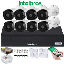 Kit Intelbras 8 Câmeras Vhc 1120 20m Dvr De 8 Canais 1008C+8 Caixa Protetora de Conector