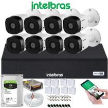 Kit Intelbras 8 Câmeras Vhc 1120 20m Dvr De 8 Canais 1008C Hd 1tb+8 Caixa Protetora de Conector