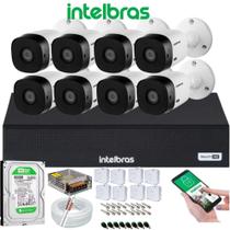 Kit Intelbras 8 Câmeras Vhc 1120 20m Dvr De 8 Canais 1008C Hd 500gb+8 Caixa Protetora de Conector