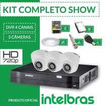 Kit intelbras completo alta definição - 3 câmeras internas - hd