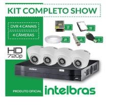 Kit Intelbras Completo Alta Definição - 4 Câmeras Internas - HD