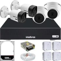 Kit Intelbras Completo Alta Definição 4 Câmeras Interno/Externo - HD Kit Intelbras Completo Alta Definição 4 Câmeras Interno/Externo - HD