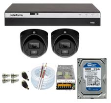 Kit Intelbras Full Hd Dvr 04ch + 02 Câmeras C/ Áudio + HD + Acessórios