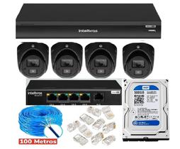 Kit Intelbras Full Hd Dvr 04ch + 04 Câmeras C/ Áudio + Acessórios