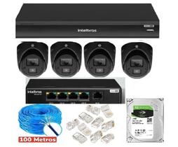 Kit Intelbras Full Hd Dvr 04ch + 04 Cameras C/ Áudio + HD 1 Tb + Acessórios