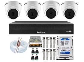 Kit Intelbras Full Hd Dvr 04ch + 04 Cameras C/ Áudio + HD + Acessórios