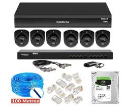 Kit Intelbras Full Hd Dvr 08ch + 06 Câmeras C/ Áudio + HD 1Tb + Acessórios