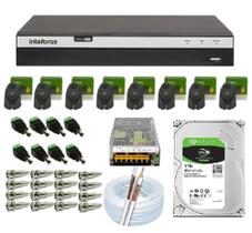 Kit Intelbras Full Hd Dvr 08ch + 08 Câmeras C/ Áudio + HD + Acessórios