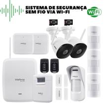Kit Intelbras Wifi Sem Fio C/ Alarme Amt 8000 E 2 Câmeras Ex