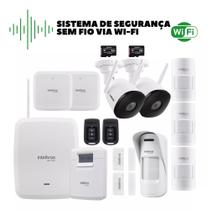 Kit Intelbras Wifi Sem Fio C/ Alarme Amt 8000 E 2 Câmeras Ex