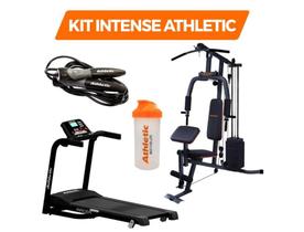 Kit intense Athletic Estação de Musculação + Esteira + Corda + Coqueteleira