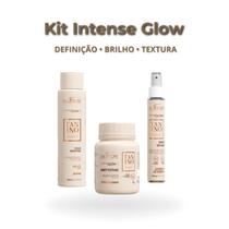 Kit Intense Glow Salvatore Definição, Brilho e Textura Profissional Cream Definition 500ml Shine Splash 120ml Body Texture 5g