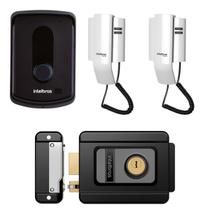 Kit Interfone Campainha Porteiro Residêncial Ipr8010 Com Extensão Audio e Fechadura Fx 500 Kit Interfone Campainha Porteiro Residêncial Ipr8010 Com Extensão Audio e Fechadura Fx 500