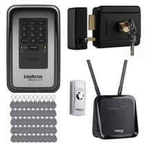 Kit Interfone Coletivo 4G com WiFi, Porteiro XPE 1013 Plus ID e 50 Chaveiros RFID