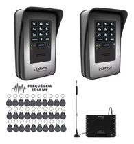 Kit Interfone Coletivo GSM 3G Intelbras com 2 Porteiros Eletrônicos XPE e 100 Chaveiros RFID
