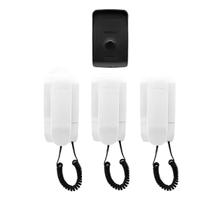 Kit Interfone Intelbras Campainha Porteiro e 3 Extensões Audio